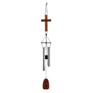 Dicksons Cross Head of Christ Sail, Brown 34.75 x 4.6 Inch Aluminum/Wood Noisemaker Windchime - 1 of 2