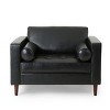 GDFStudio Hixon Contemporary Faux Leather Tufted Club Chair with Bolster Pillows - 2 of 4