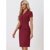 INSPIRE CHIC Women's Short Sleeve Blazer Jacket Pencil Skirt Business Suit Set 2 Pcs - 3 of 4