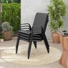 Costway Patio Rattan Chairs Set of 4 Stackable Dining Chair Set with Wicker Woven Backrest - 4 of 4