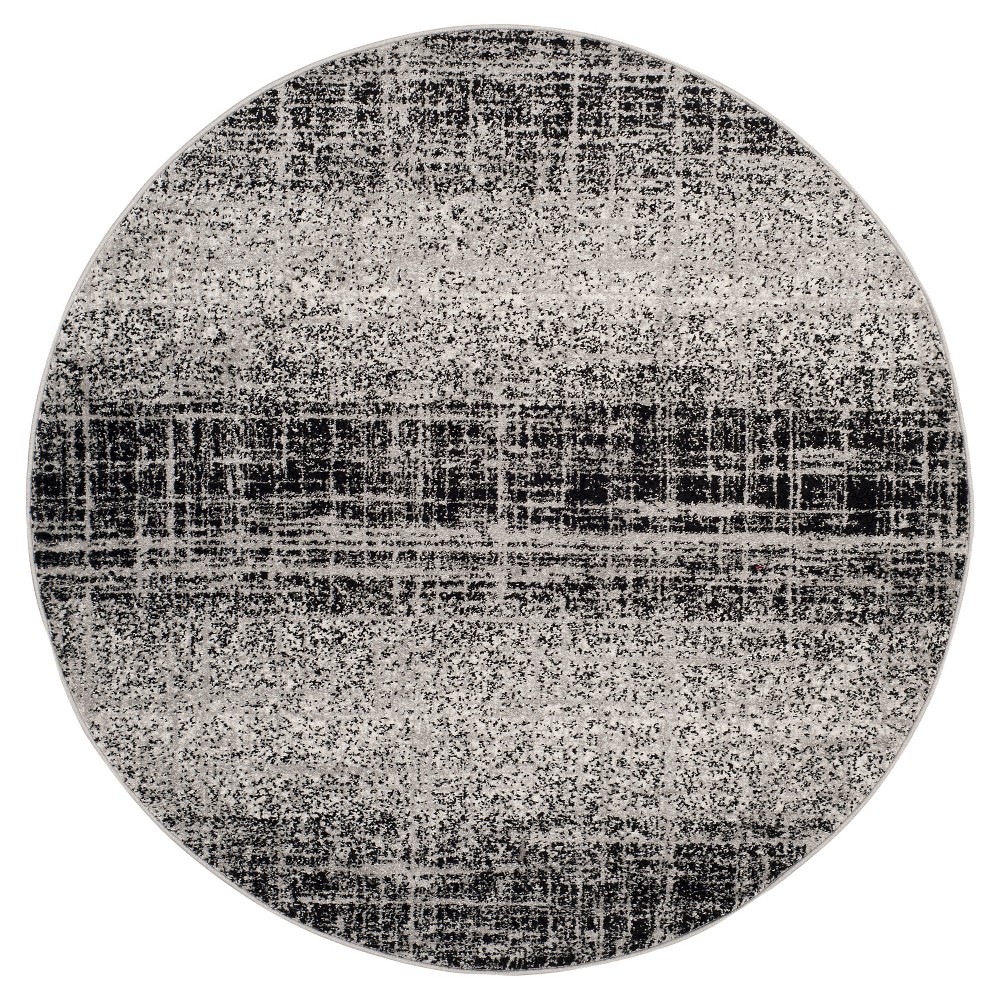Adirondack Rug - Silver/Black - (6'x6' Round) - Safavieh