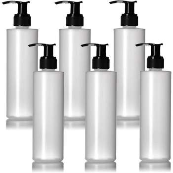 IMPRESA - 6 Pack 8 Oz Plastic Pump Dispenser Bottles for Lotion, Massage Oil, Shampoo & More,  Refillable, BPA Free, Empty 8oz Containers