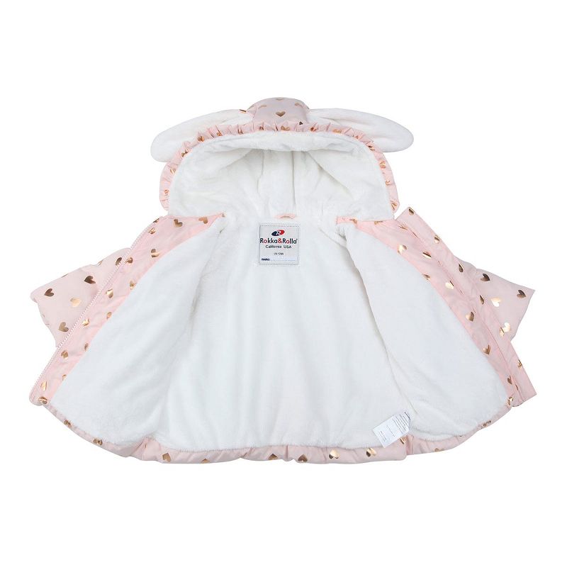 Rokka&Rolla Infant Toddler Girls' Fleece Puffer Jacket-Baby Warm Winter Coat, 5 of 8