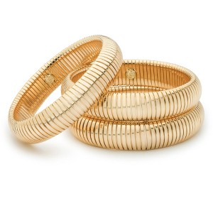 Flex Snake Chain Stretch Bracelet Set - Ettika Gold - 1 of 2