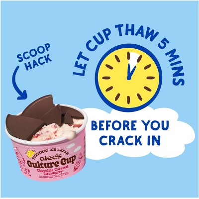 Alec's Ice Cream Culture Cup Frozen Chocolate Covered Strawberry Ice Cream - 14 fl oz/4ct