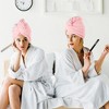 Unique Bargains Soft Hair Towel Wrap Drying Cap Coral Fleece for Wet Long Thick Curly Hair 9.84x27.56 Inch 2 Pcs - 2 of 4