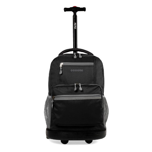 J World Duo 18 Rolling Backpack and Lunch Bag - Black