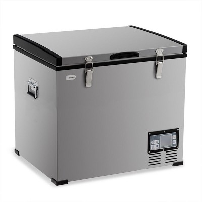Compact Black and Gray Smart RV Refrigerator Freezer