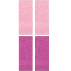 REGALWOVEN 4 Pcs Solid Textured Cotton Soft Absorbent Decorative Hand Towel - 1 of 4