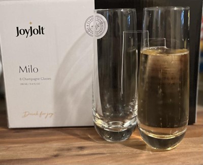 Joyjolt Layla Crystal Champagne Flute Glasses - Set Of 8 Champagne Glasses  – 6.7 Oz : Target