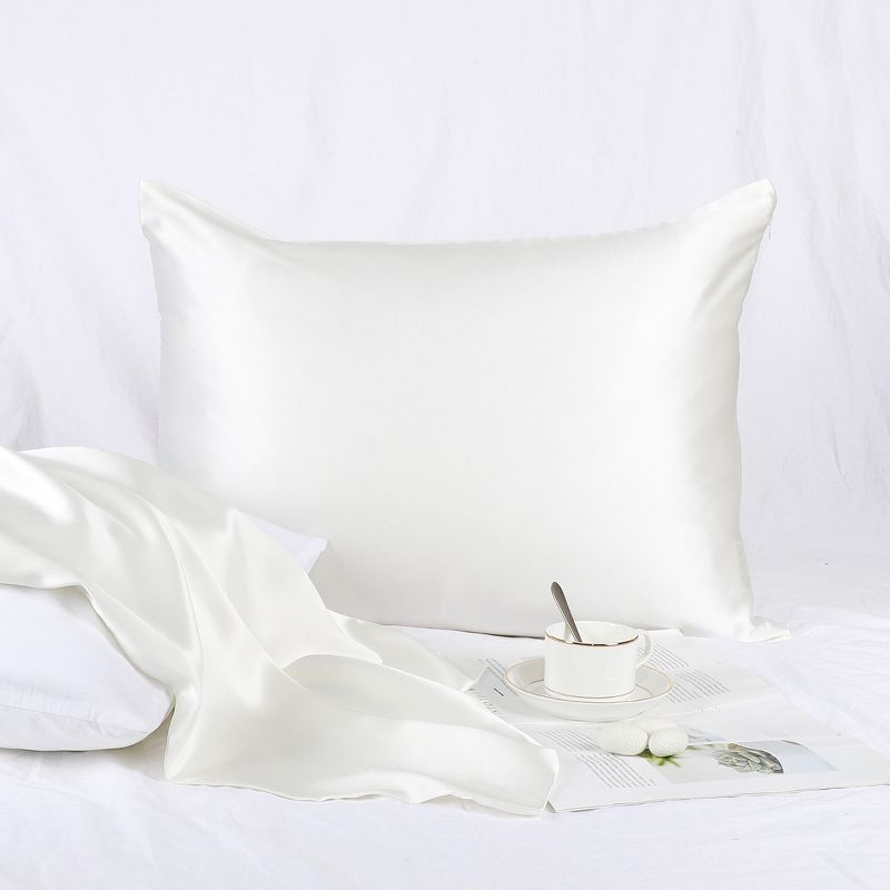PiccoCasa 601-800 Thread Count Silk 25 Momme Breathable Pillowcases White 20x26inch 1 Pc, 3 of 6