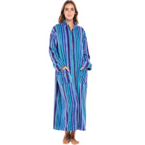 ADR Women's Zip Up Robe Fleece Soft Warm Plush Oversized Zipper Bathrobe - 1 of 4