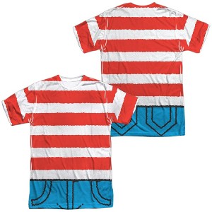 Popfunk Wheres Waldo Waldo Front-Back Print Adult Sublimated Costume T-Shirt - 1 of 4