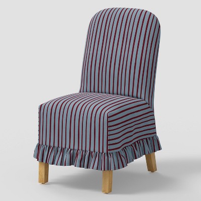 Replacement Ruffled Slipcover Only for Rounded Back Dining Chair in Waverly Stripe Berry Ocean - Threshold™