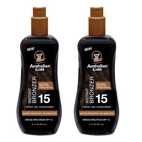 Australian Gold Spray Gel With Bronzer - Spf 15 2pk/16 Fl Oz : Target