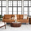 Poly & Bark 88" Girona Sofa Cognac Tan: Italian Leather, Feather Down Cushions, Walnut Legs - 2 of 4