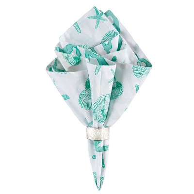 C&F Home Cora Seafoam Cotton Reversible Napkin Set of 6