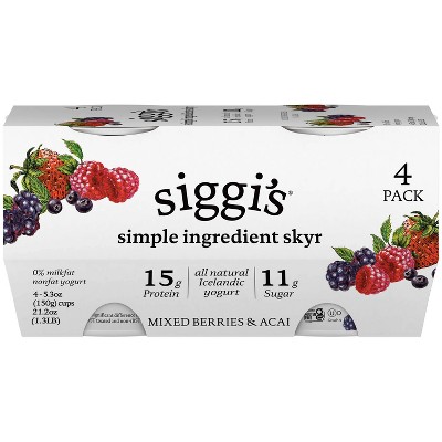 siggi's Acai and Mixed Berry Traditional Yogurt Cups - 21.2oz/4ct