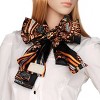 Slickblue Black Silk Scarf with Paisley & Stripes - Lightweight, Soft Women’s Shawl with Unique Design, 2 Size Options - 3 of 4
