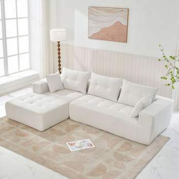 110*69" Modular Sectional Sofa Set, L-Shape Upholstered Sleeper Sofa for Living Room, Bedroom - Maison Boucle