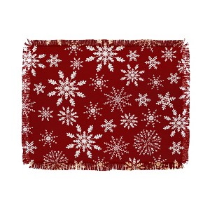 Iveta Abolina Silent Night Red 56"x46" Woven Throw Blanket - Deny Designs - 1 of 4