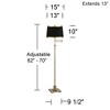 360 Lighting Modern Adjustable Swing Arm Floor Lamp 70" Tall Brass Metal Black Drum Shade for Living Room Reading House Bedroom - 4 of 4