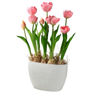18" Artificial Pink Tulip Flowers - National Tree Company - 1 of 4