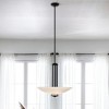Hendrik 22" 3 Light Inverted Pendant with Satin Etched Cased Opal Glass Brushed Nickel - 2 of 4