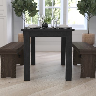 Black Wash Solid Wood Rectangular Farmhouse Dining Table