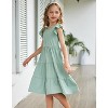 Arshiner Girl's Summer Dresses Ruffle Sleeve Tiered Swing Midi Casual Sundress with Pockets - 4 of 4