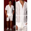 INSPIRE CHIC Men's Camp Collar Short Sleeve Button Down Party Mesh See Through Shirts - 4 of 4