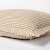 Oblong Gingham with Hemstitch and Raw Edge Decorative Throw Pillow Camel - Threshold™ designed with Studio McGee - image 4 of 4