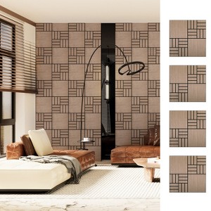 UNISOAR Wood Acoustic Wall Panels-Self-Adhesive 3D Wood Slat Wall Panel-Sound Absorbing Panels for Noise Reducing-Feature Wall Decor for Home & Office - 1 of 4
