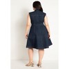 ELOQUII Women's Plus Size Fit & Flare Denim Dress - 3 of 4