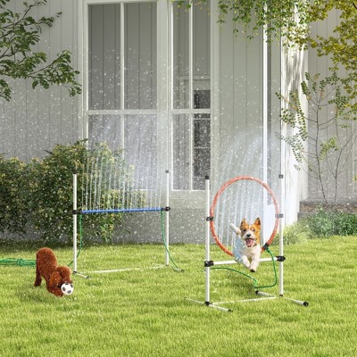 Adjustable Dog Agility Training Set with Jump Ring and Hurdle