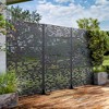 Lirago Metal Outdoor Privacy Screen Freestanding Patio Decorative Screens 72"x47" Black - 4 of 4