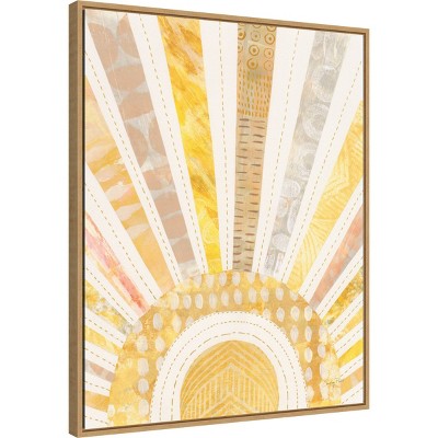 Boho Sunshine Yellow and Beige Canvas Wall Art