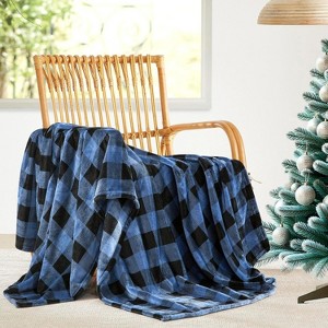 Lomsoe Christmas Grid Blanket Holiday Printed Flannel Throw Blanket Perfect Holiday Decor Gift for Family Friends Christmas Gift. - 1 of 4