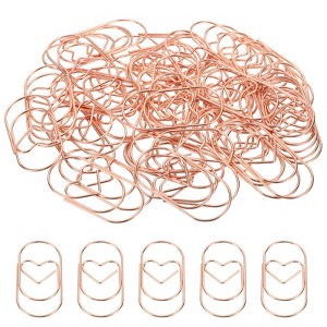 Unique Bargains Heart-Shaped Metal Prevent Tearing Pages Home Office Paper Clip 50 Pcs - 1 of 4