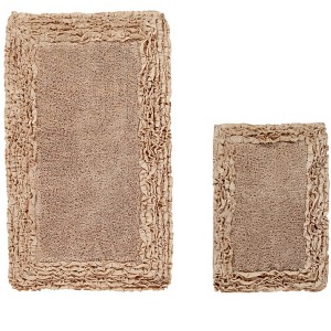Shaggy Border Collection 2-Piece Bath Rug Set 100% Cotton Tufted Weave Ruffle Border Pattern Bathroom Rug for Machine Washable Bathmat - 1 of 4