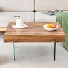 NicBex Natural Style Square MDF Coffee Table with Tempered Glass Legs,Density Board Sticker Center Table for Living Room - 3 of 4