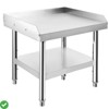 Equipment Grill Stand Table | Stainless Steel 24"x24"x24" | 1000 lbs Top Shelf 220 lbs Bottom Shelf | Adjustable Legs - 2 of 4