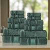 Zero Twist Cotton Solid and Floral Jacquard 12 Piece Bathroom Towel Set by Blue Nile Mills - 2 of 4