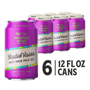 Warped Wing Brewing RadioVision Hazy IPA - 6pk/12 fl oz Cans - 1 of 3
