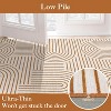 Abstract Washable Area Rug Non-Slip Throw Rug with Rubber Back, Low Pile Stain Resistant Boho Geometric Carpet for Living Room, Bedroom Dining Room - 2 of 4