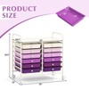 Costway 12 Drawers Rolling Cart Storage Scrapbook Paper Studio Organizer Bins Purple - 3 of 4