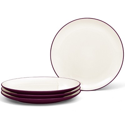 Noritake Colorwave Burgundy Set of 4 Coupe Dinner Plates