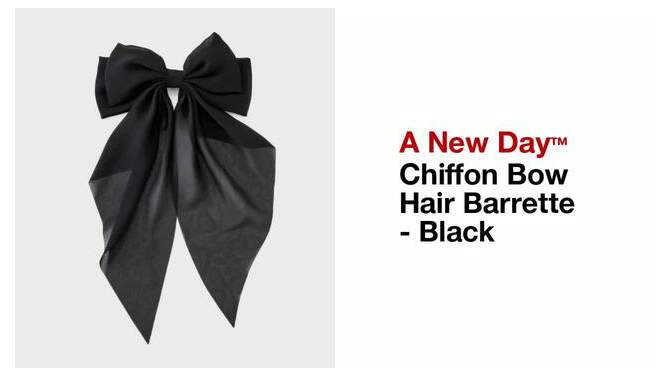 Chiffon Bow Hair Barrette - A New Day&#8482; Black, 2 of 5, play video