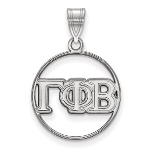 Black Bow Jewelry Sterling Silver Gamma Phi Beta Greek Life Medium Pendant - 1 of 3