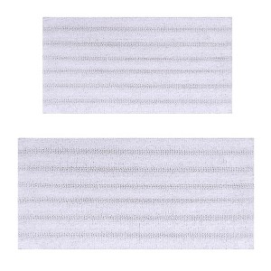 Knightsbridge Linear 220 GSF Reversible Bath Rug Set - 2- Piece - 17x24 and 21x34", White - 1 of 1